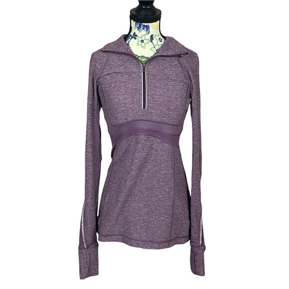 Lululemon Run Full Tilt Half Zip Pullover Heathered Purple Size 4 - Picture 1 of 2